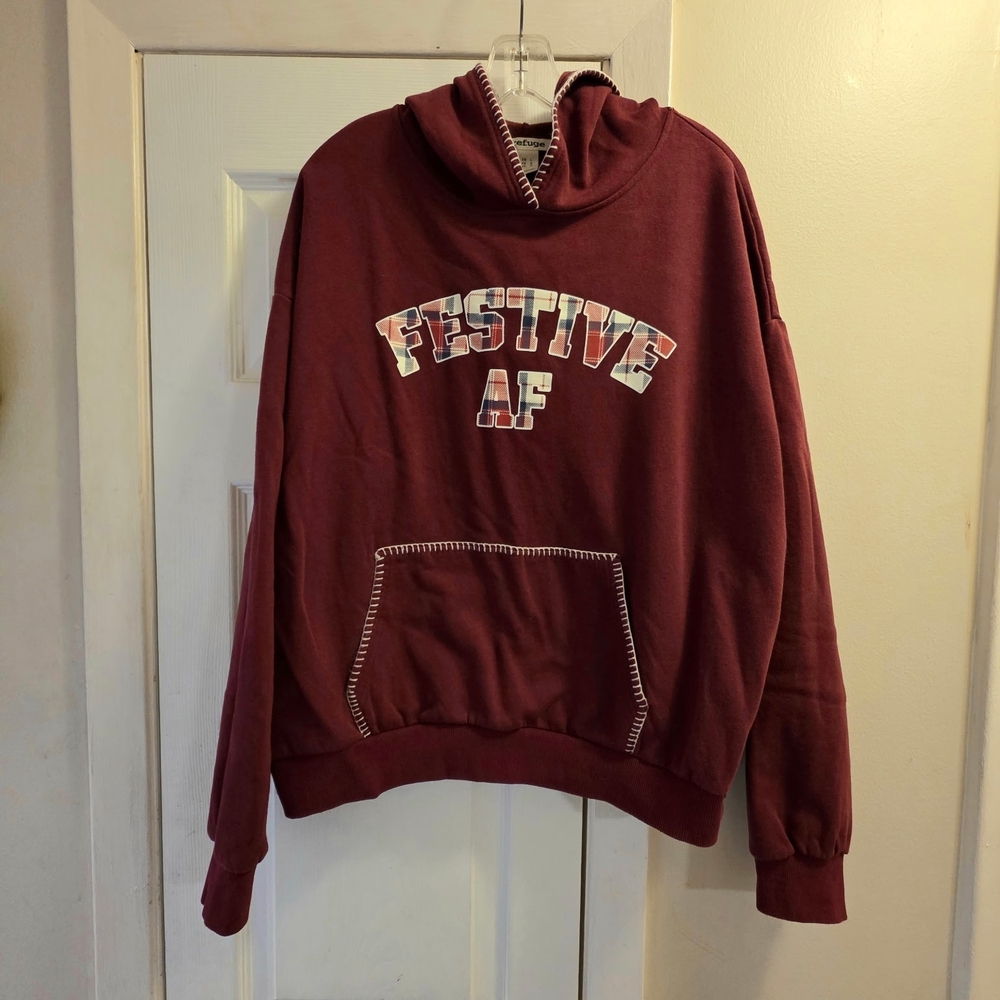 Refuge Maroon Festive Men's Sweater